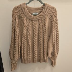 Evereve Cable Knit Sweater - Tan
